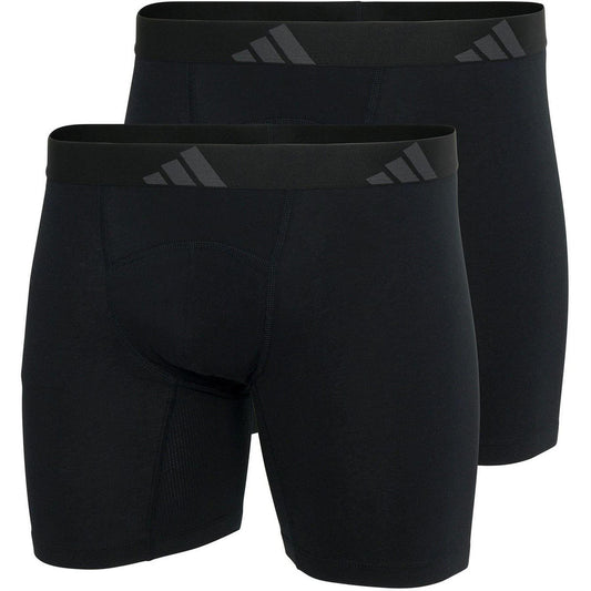Black - Front - Adidas Mens Logo Boxer Briefs (Pack of 2)