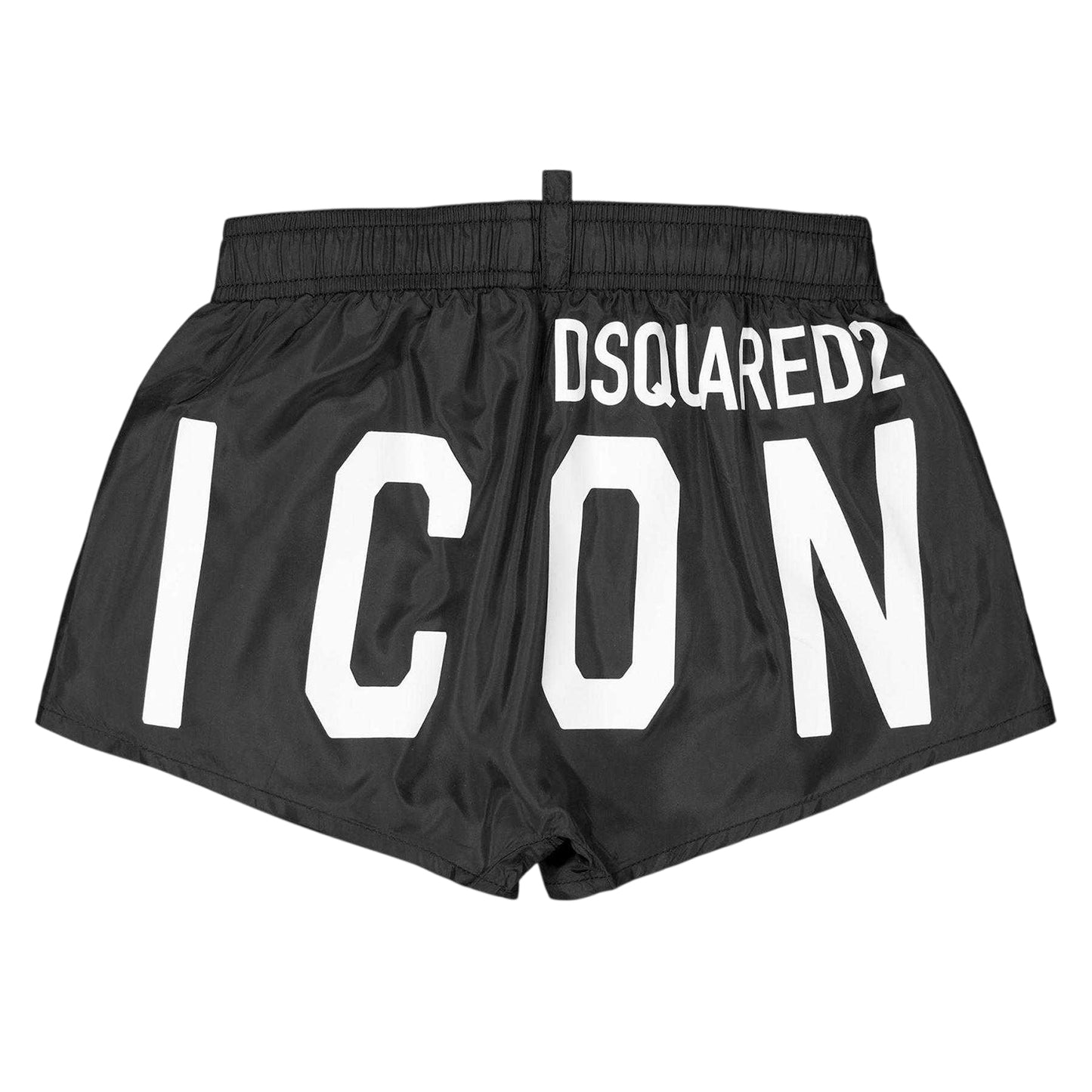 Black - Back - DSquared2 Childrens-Kids Icon Swim Shorts
