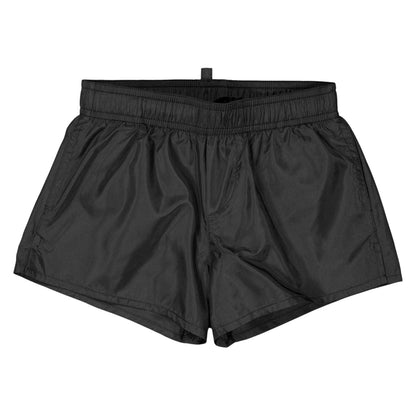 Black - Front - DSquared2 Childrens-Kids Icon Swim Shorts