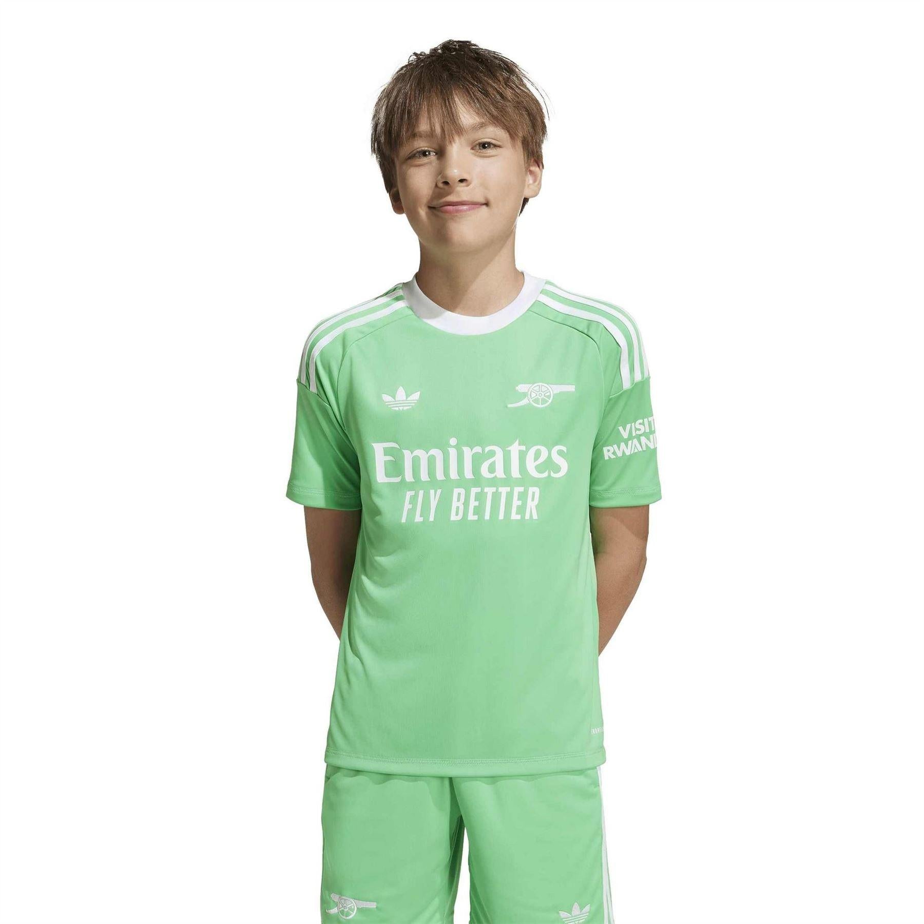 Green-White - Side - Adidas Childrens-Kids Arsenal FC Competition Goalkeeper Jersey