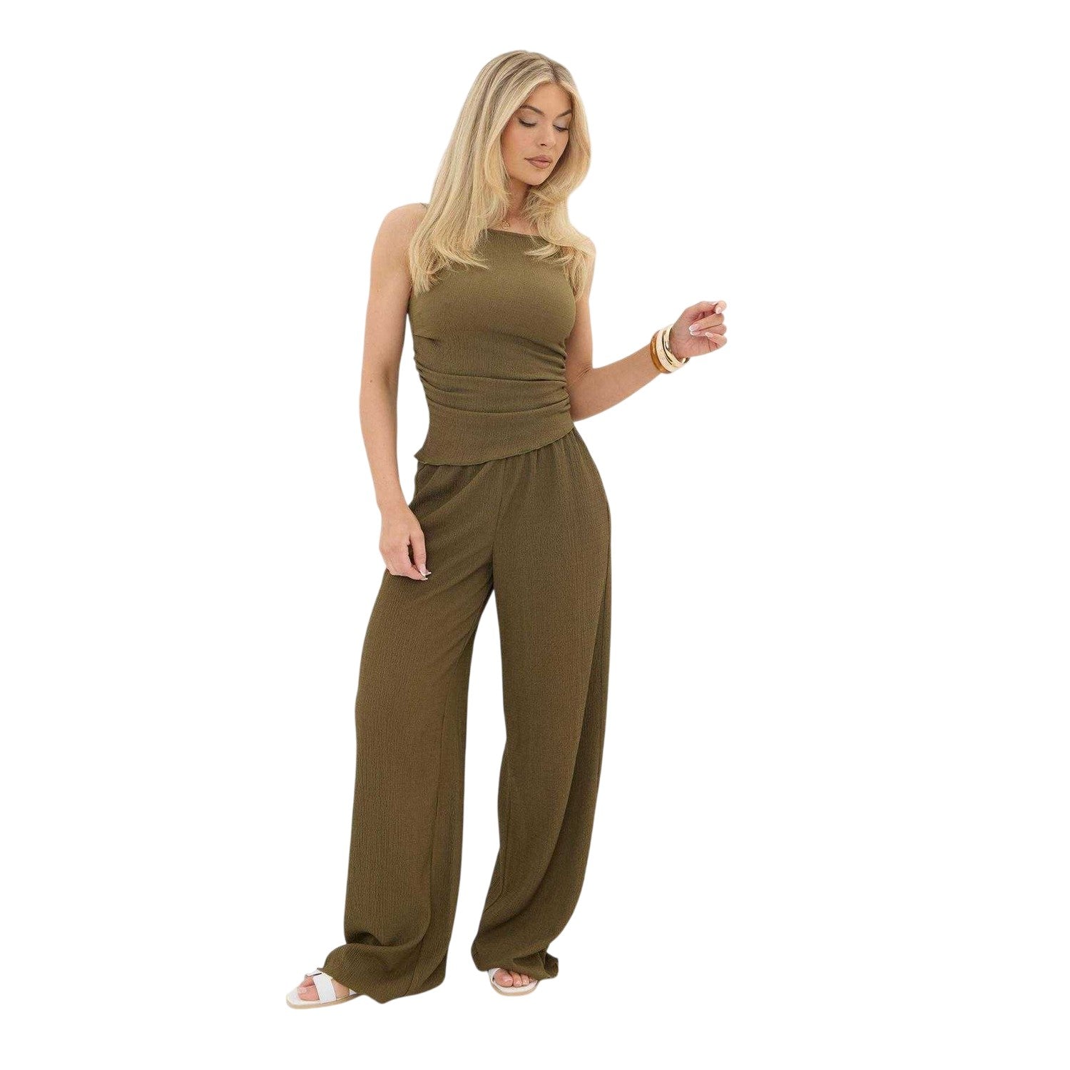 Khaki Green - Lifestyle - I Saw It First Womens-Ladies Ruched Camisole
