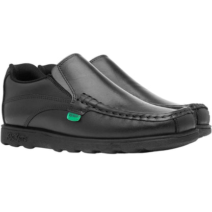 Black - Pack Shot - Kickers Boys Fragma Leather School Shoes