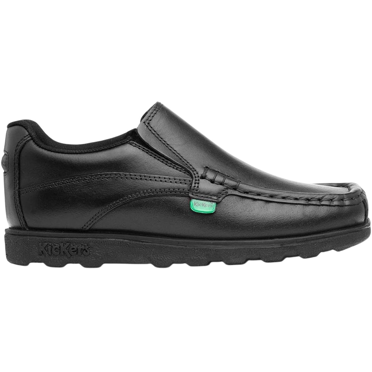 Black - Front - Kickers Boys Fragma Leather School Shoes