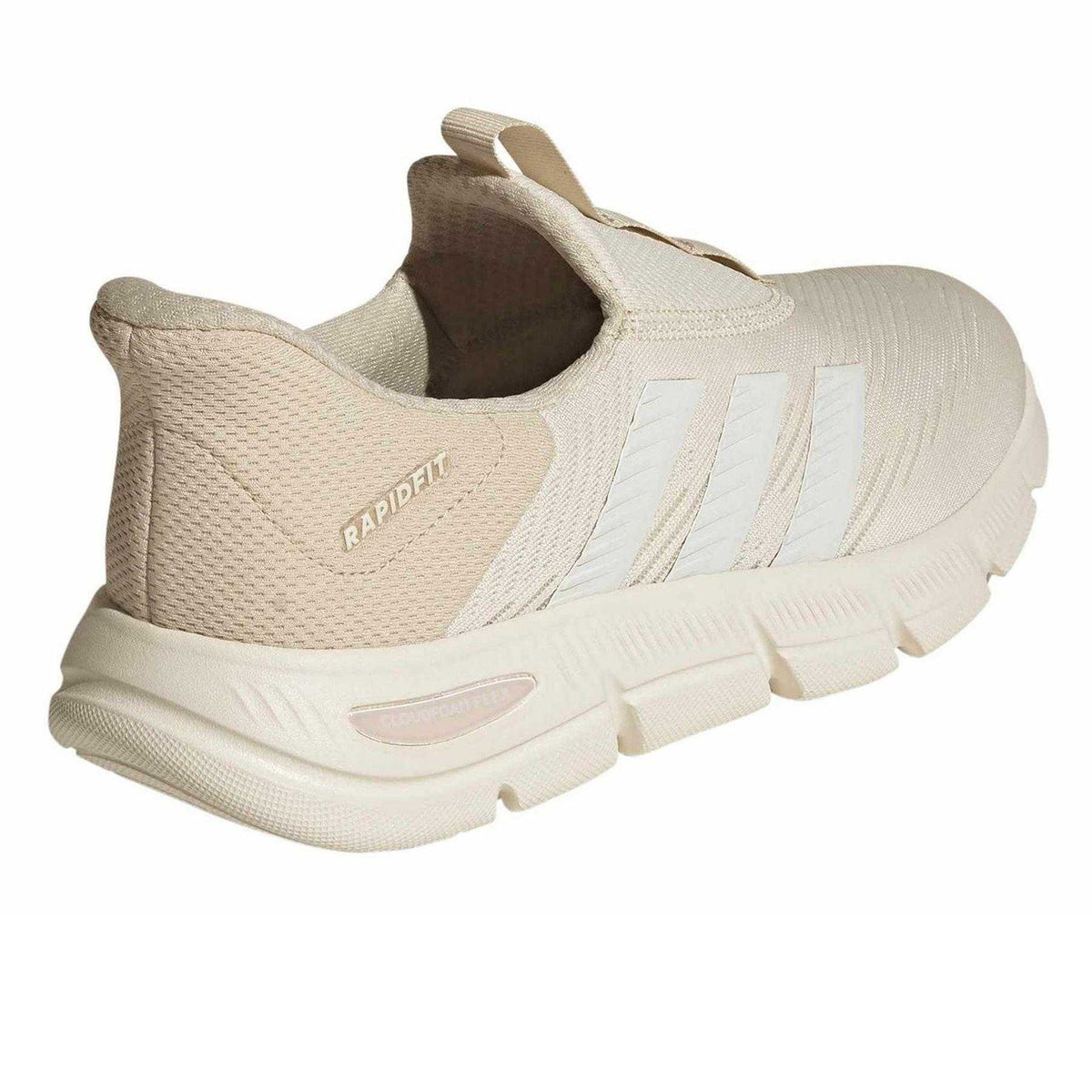 Wonder White - Back - Adidas Womens-Ladies 3 Stripes Cloudfoam Trainers