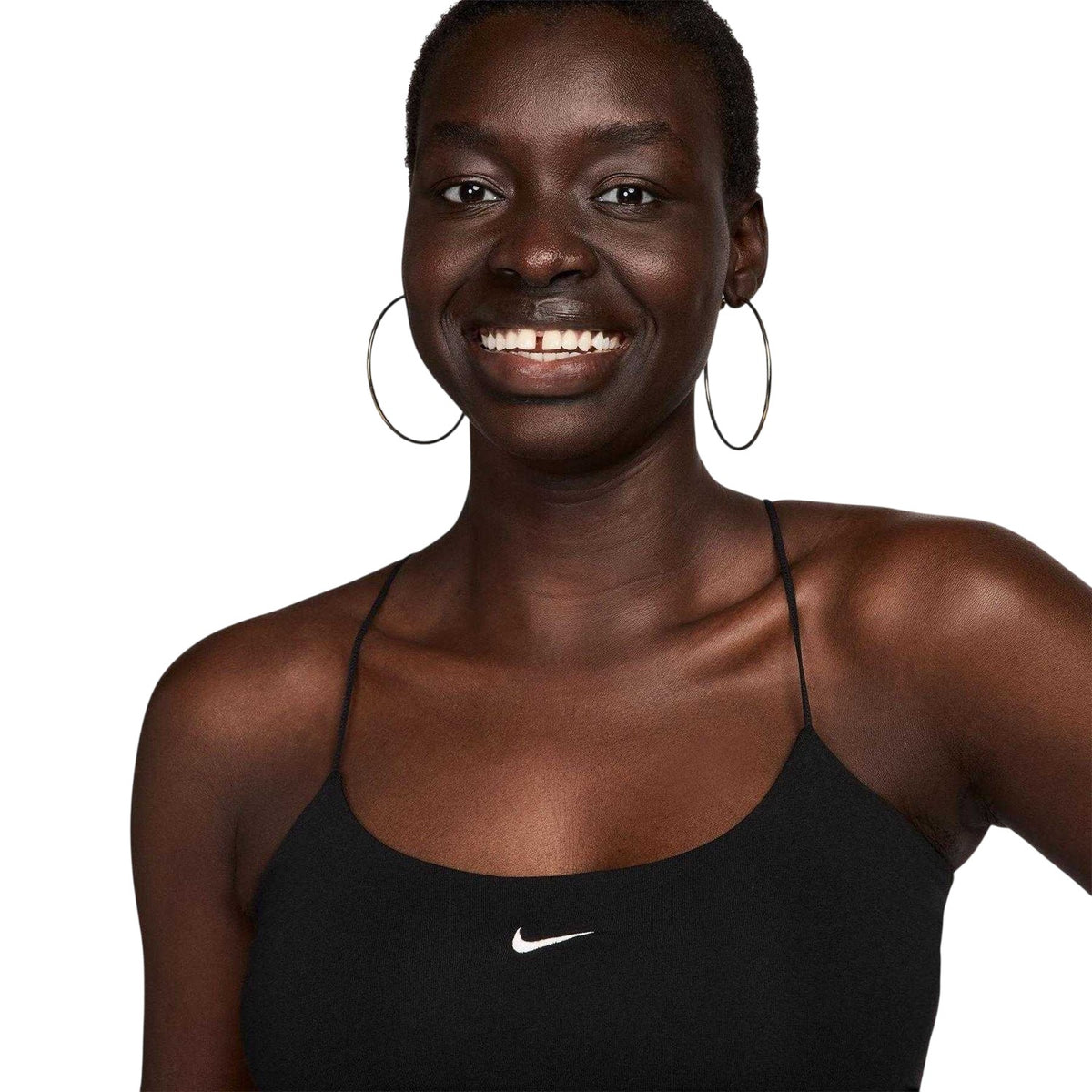 Black-Sail - Side - Nike Womens-Ladies Bold Logo Spaghetti Strap Camisole