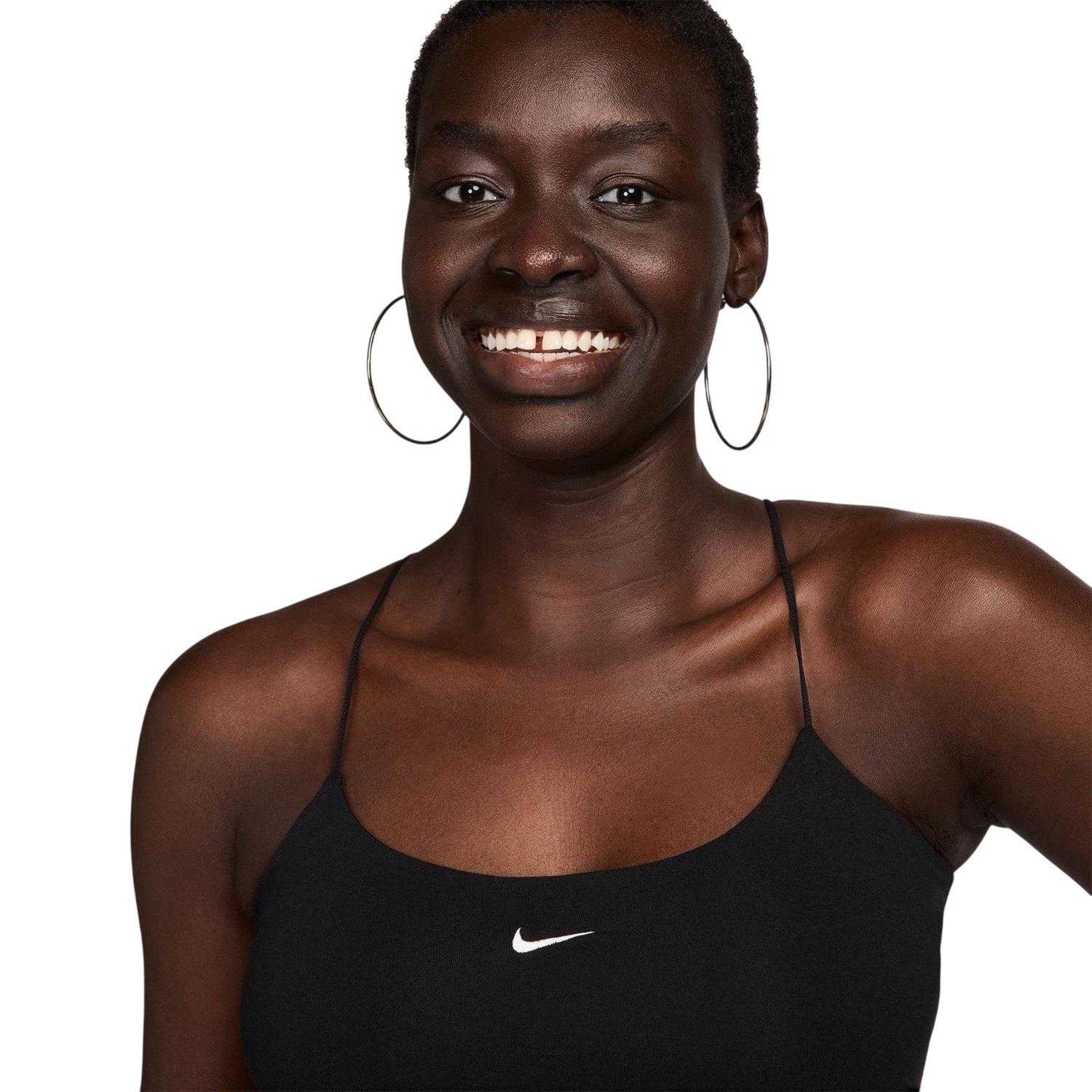 Black-Sail - Side - Nike Womens-Ladies Bold Logo Spaghetti Strap Camisole