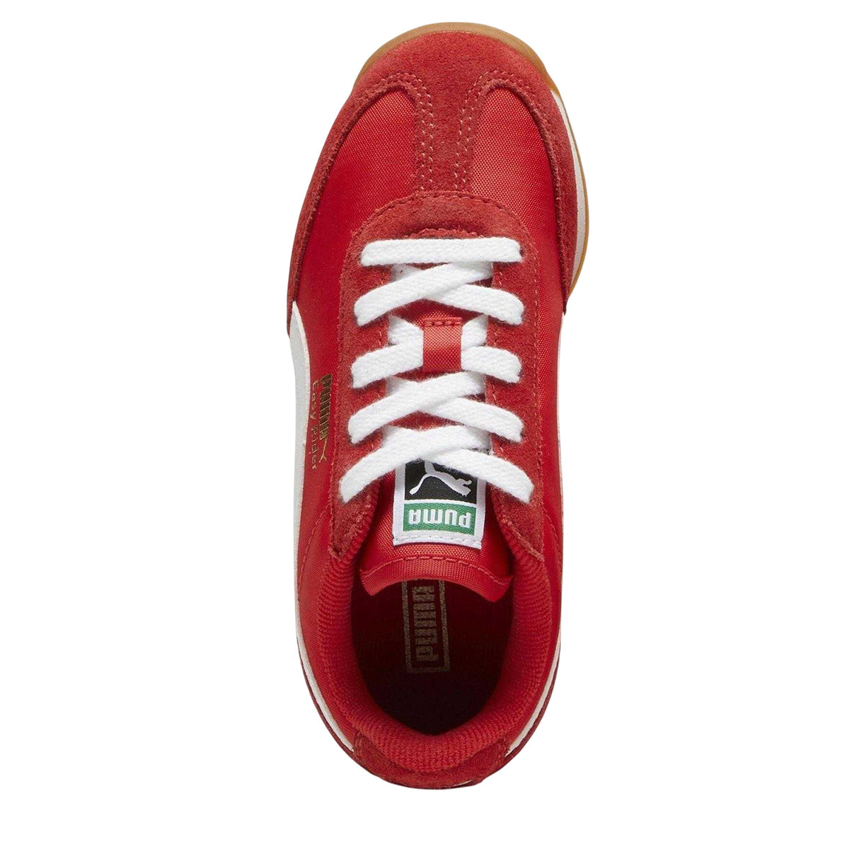 Red-White - Side - Puma Childrens-Kids Easy Rider Vintage Suede Trainers