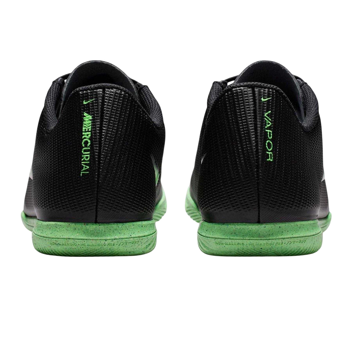 Black-Green - Back - Nike Mens Mercurial Indoor Football Shoes