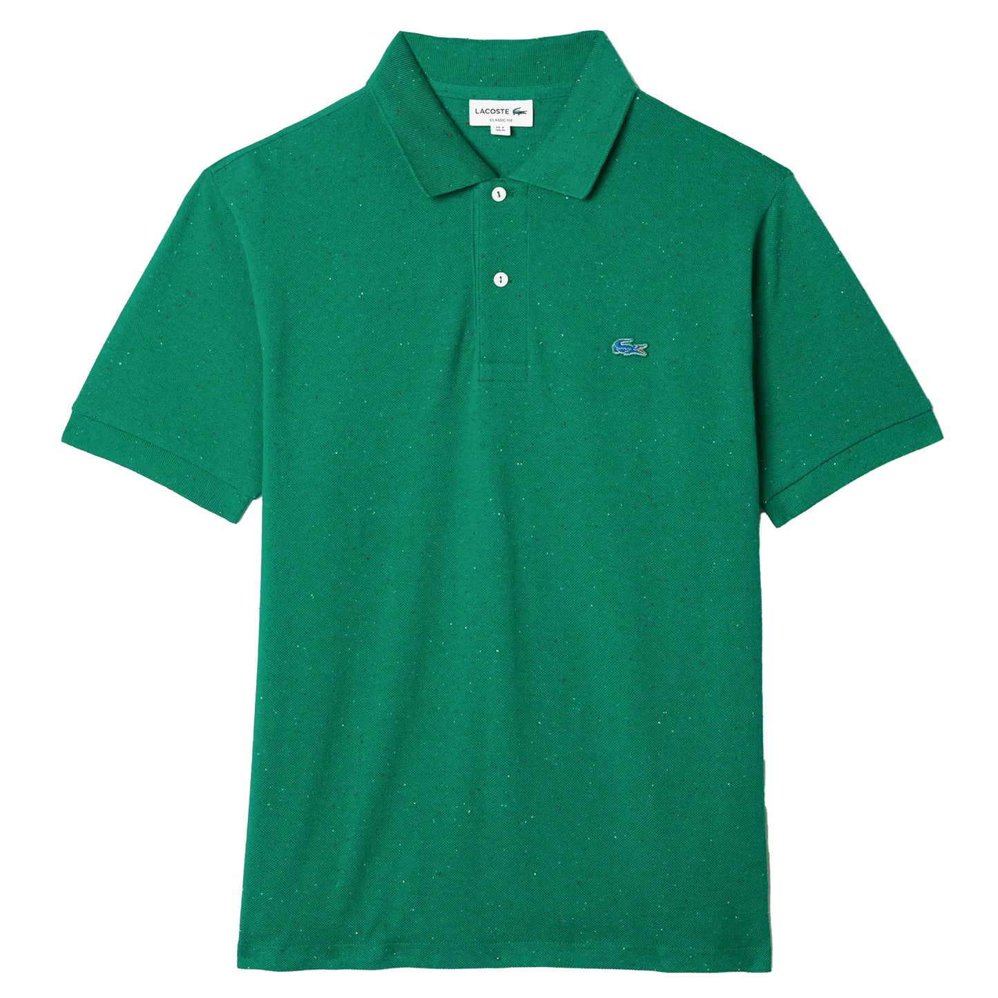 Green - Front - Lacoste Mens Speckle Cotton Pique Classic Polo Shirt