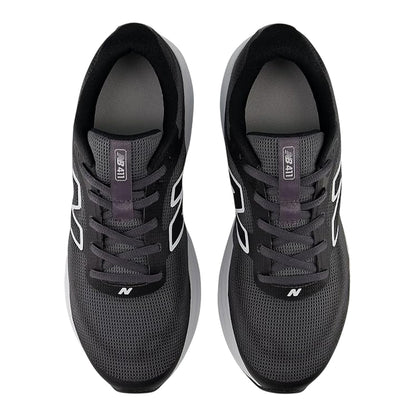 Black-White - Side - New Balance Mens 411 Mesh Trainers