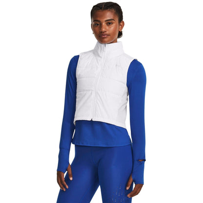 White - Side - Under Armour Womens-Ladies Performance Full Zip Vest Top