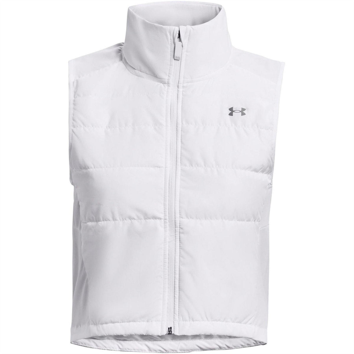 White - Front - Under Armour Womens-Ladies Performance Full Zip Vest Top