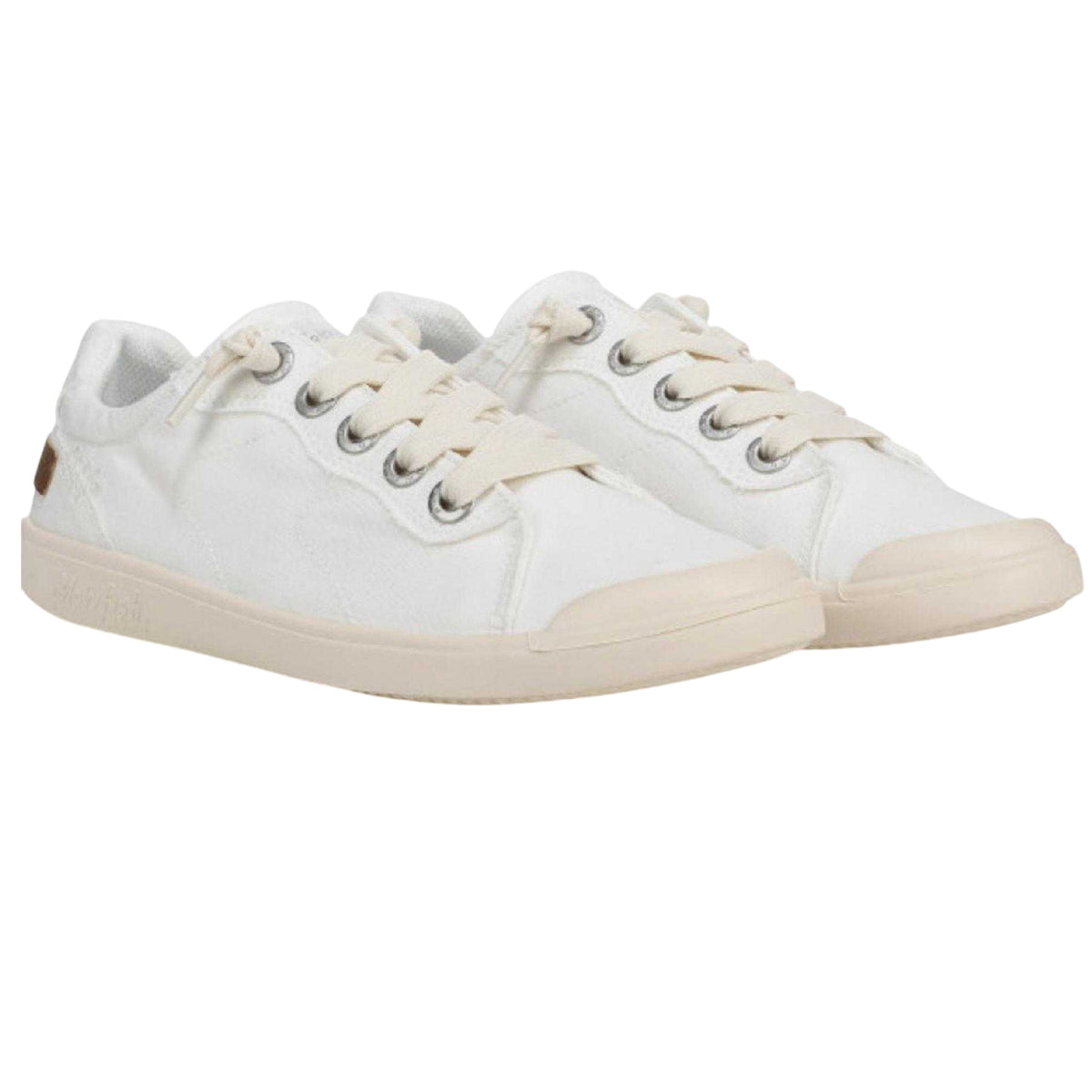White - Side - Blowfish Malibu Womens-Ladies Vienna Leopard Print Trainers
