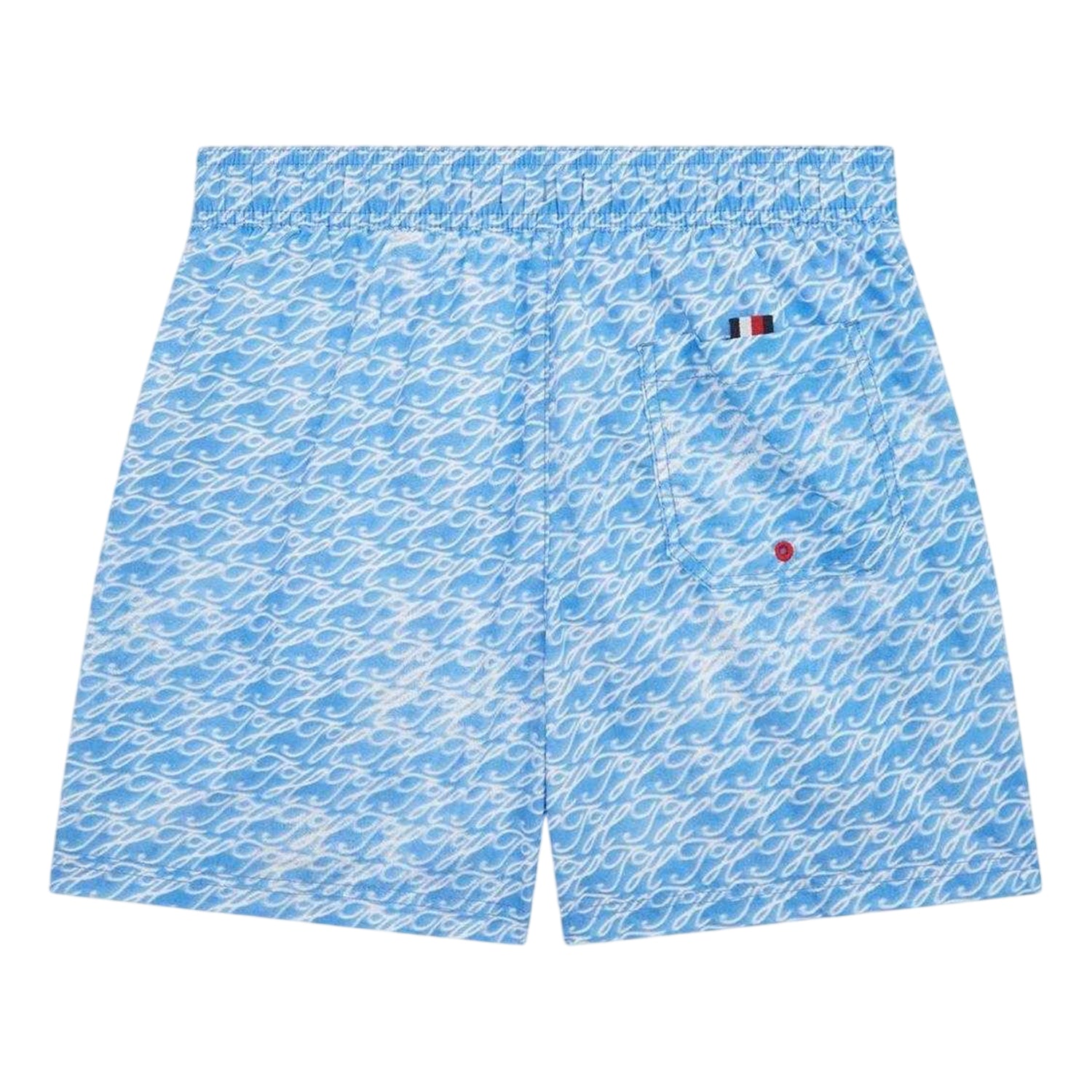 Blue - Back - Tommy Hilfiger Boys Printed Swim Shorts