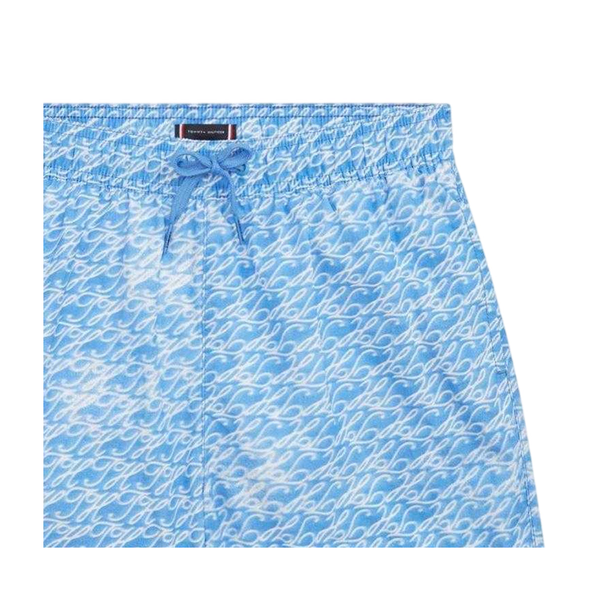 Blue - Side - Tommy Hilfiger Boys Printed Swim Shorts