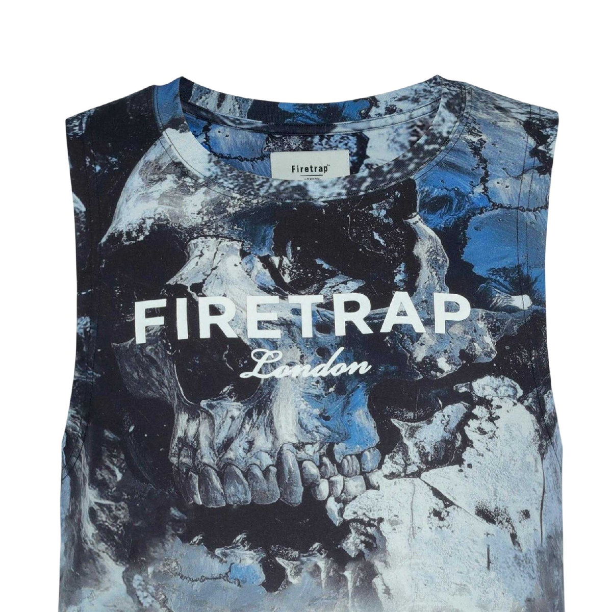 Navy - Side - Firetrap Mens Cloud Slim Tank Top