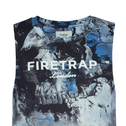 Navy - Side - Firetrap Mens Cloud Slim Tank Top