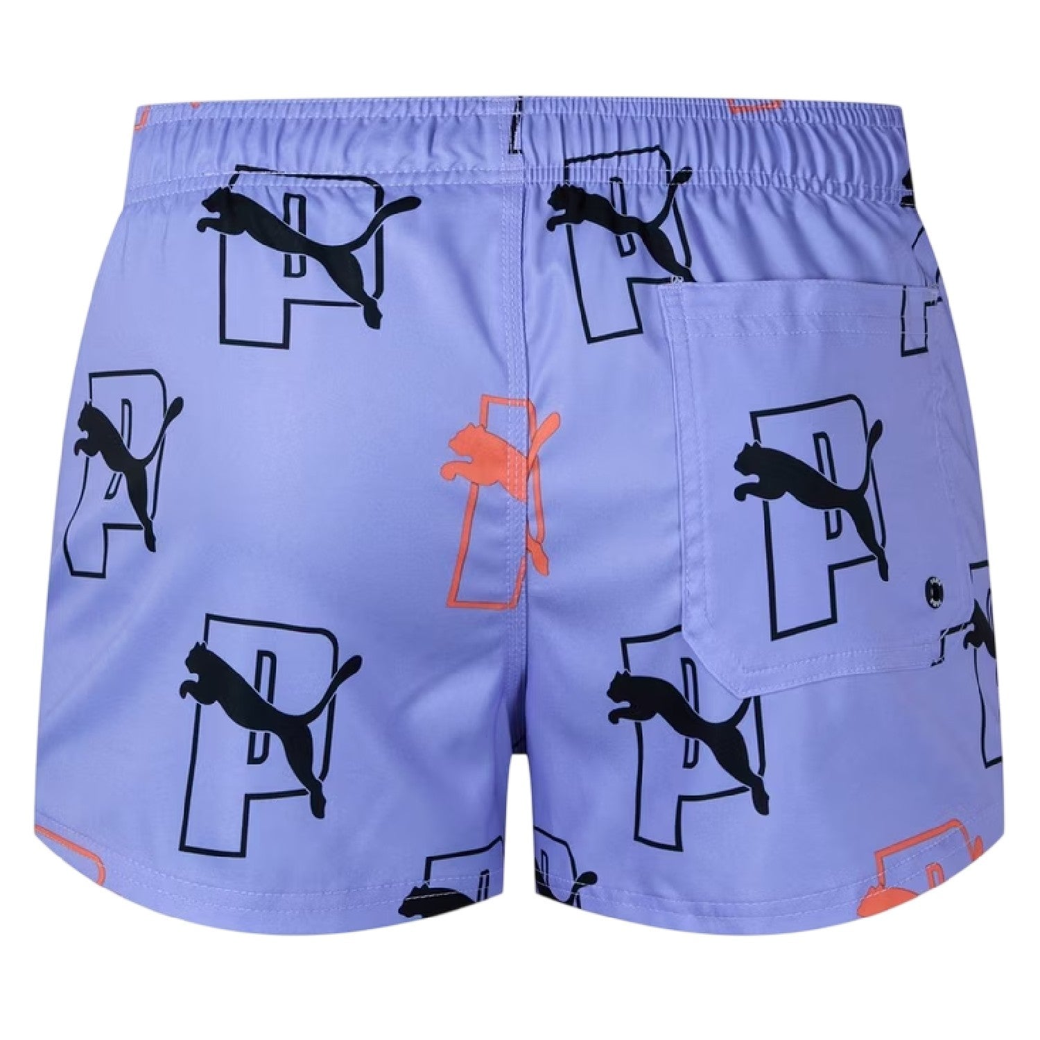 Blue - Back - Puma Mens Genie Logo Swim Shorts