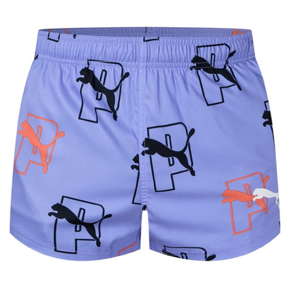 Blue - Front - Puma Mens Genie Logo Swim Shorts