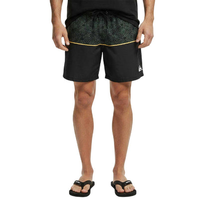 Black - Side - Quiksilver Mens Geometric Star Swim Shorts