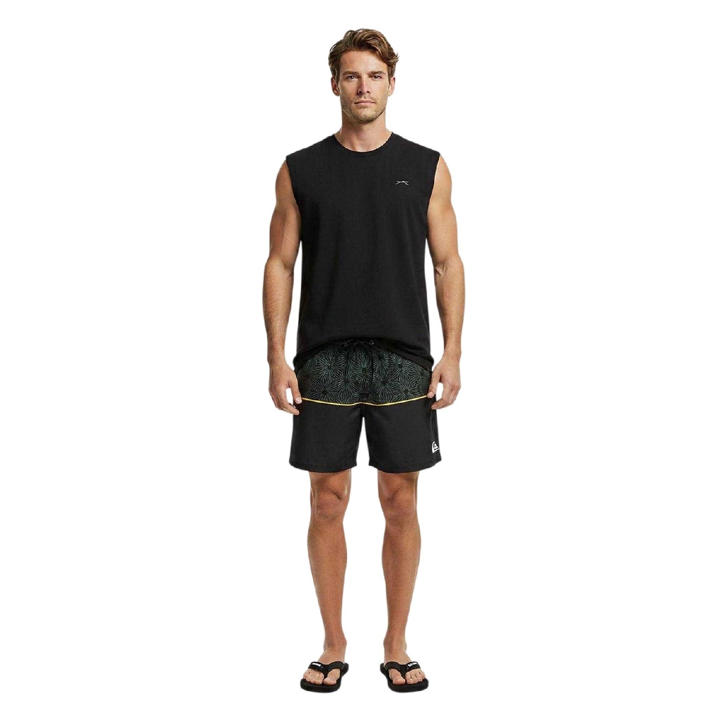 Black - Lifestyle - Quiksilver Mens Geometric Star Swim Shorts