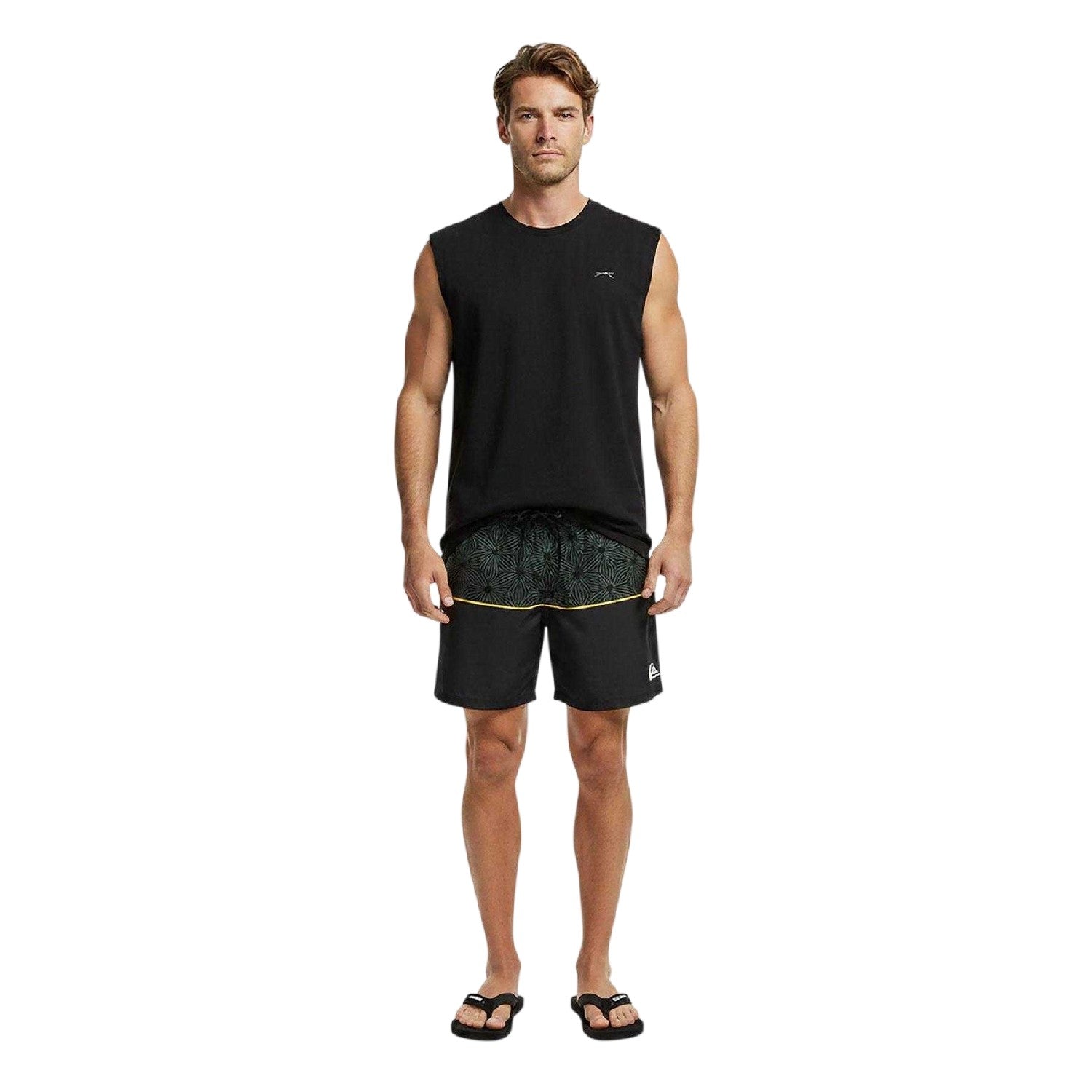 Black - Lifestyle - Quiksilver Mens Geometric Star Swim Shorts