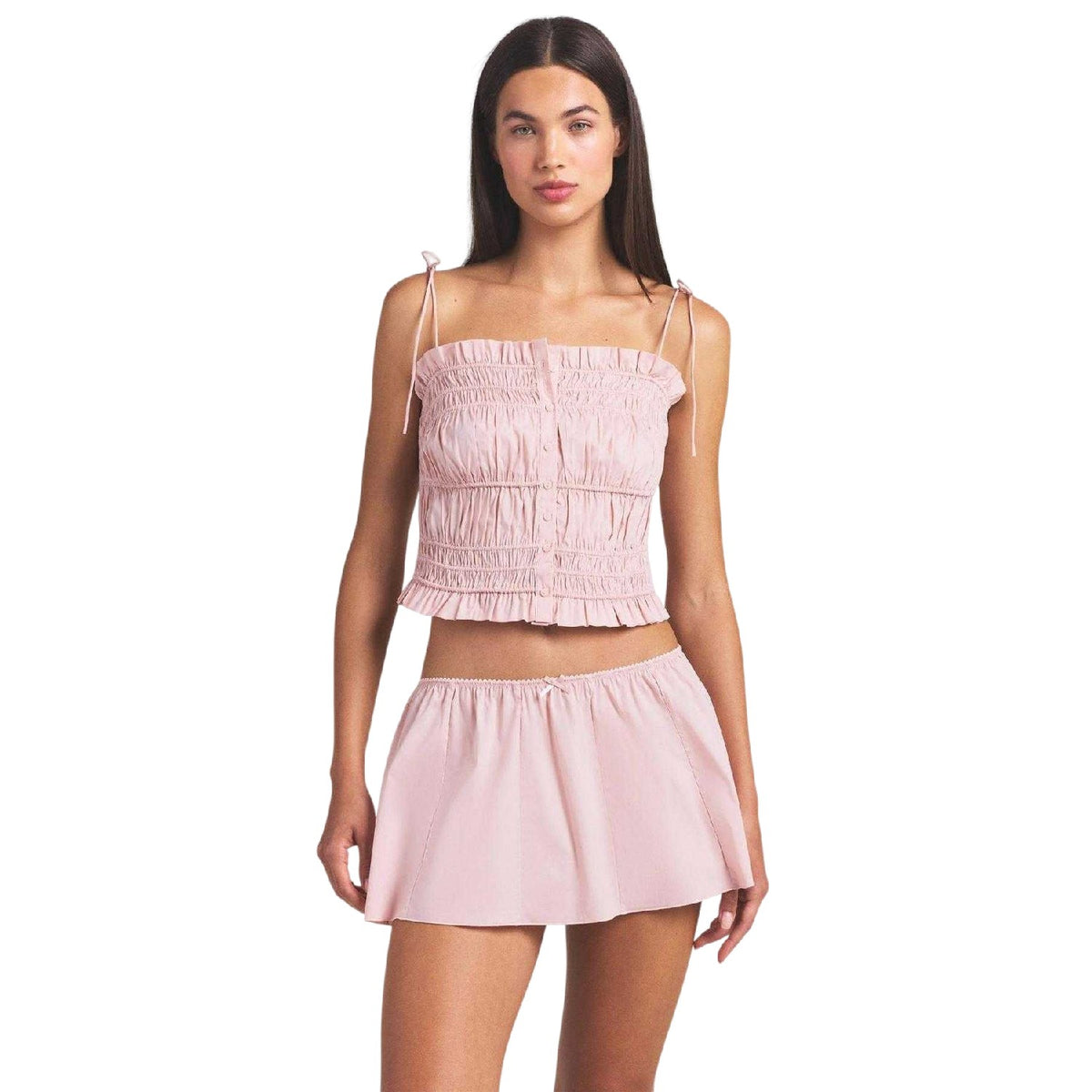 Dusty Pink - Side - Skims Womens-Ladies Ruffled Cami Tank Top