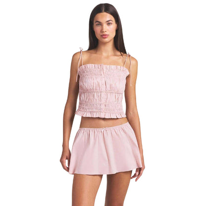 Dusty Pink - Side - Skims Womens-Ladies Ruffled Cami Tank Top