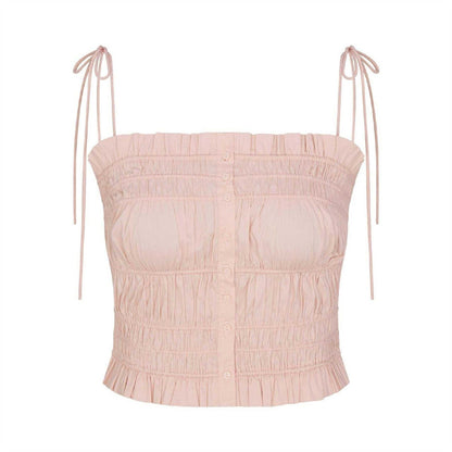 Dusty Pink - Front - Skims Womens-Ladies Ruffled Cami Tank Top