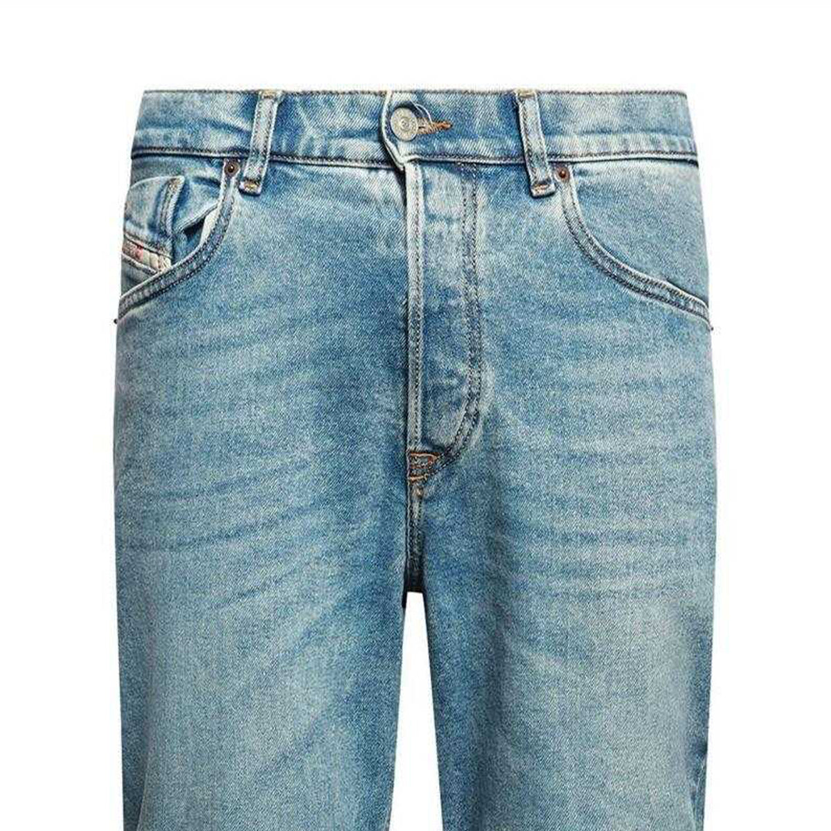 Blue-Grey - Side - Diesel Mens 2005 D-Fining Tapered Jeans