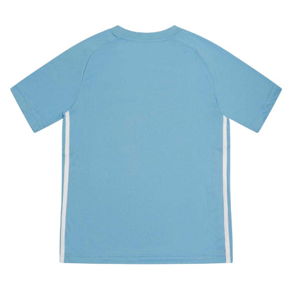 Blue Burst - Back - Adidas Childrens-Kids Tiro Striped T-Shirt