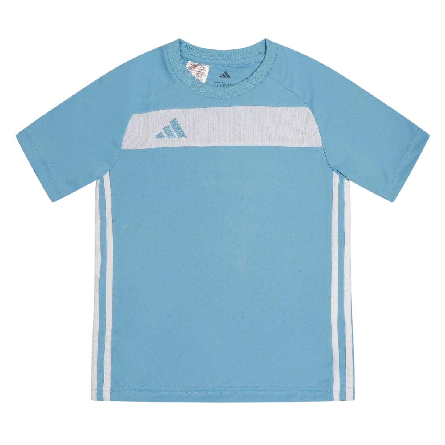 Blue Burst - Front - Adidas Childrens-Kids Tiro Striped T-Shirt
