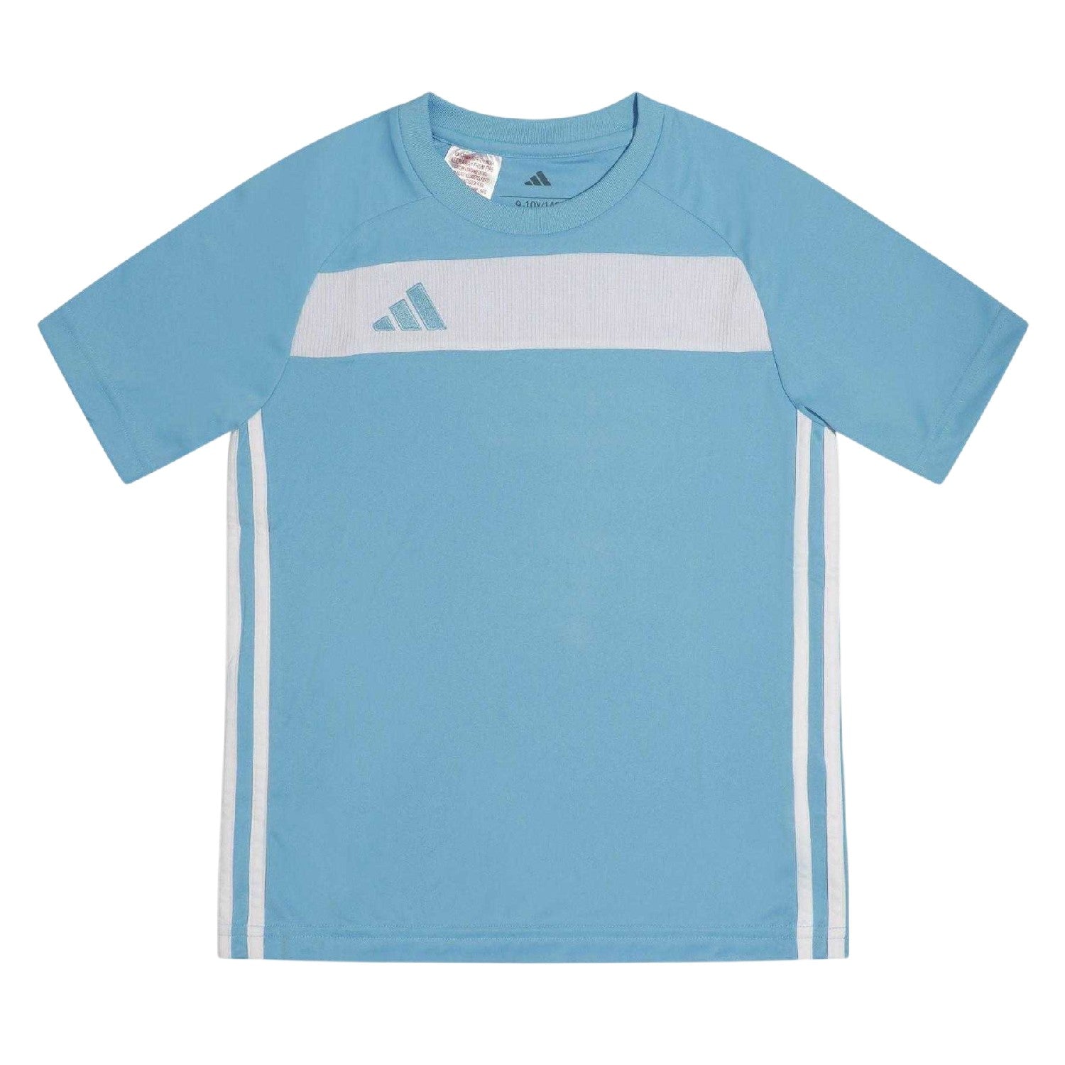 Blue Burst - Front - Adidas Childrens-Kids Tiro Striped T-Shirt