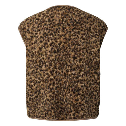 Brown - Back - Pieces Womens-Ladies Pckatty Teddy Fleece Vest Top