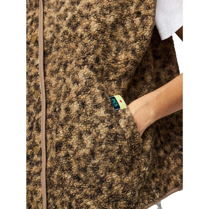 Brown - Side - Pieces Womens-Ladies Pckatty Teddy Fleece Vest Top
