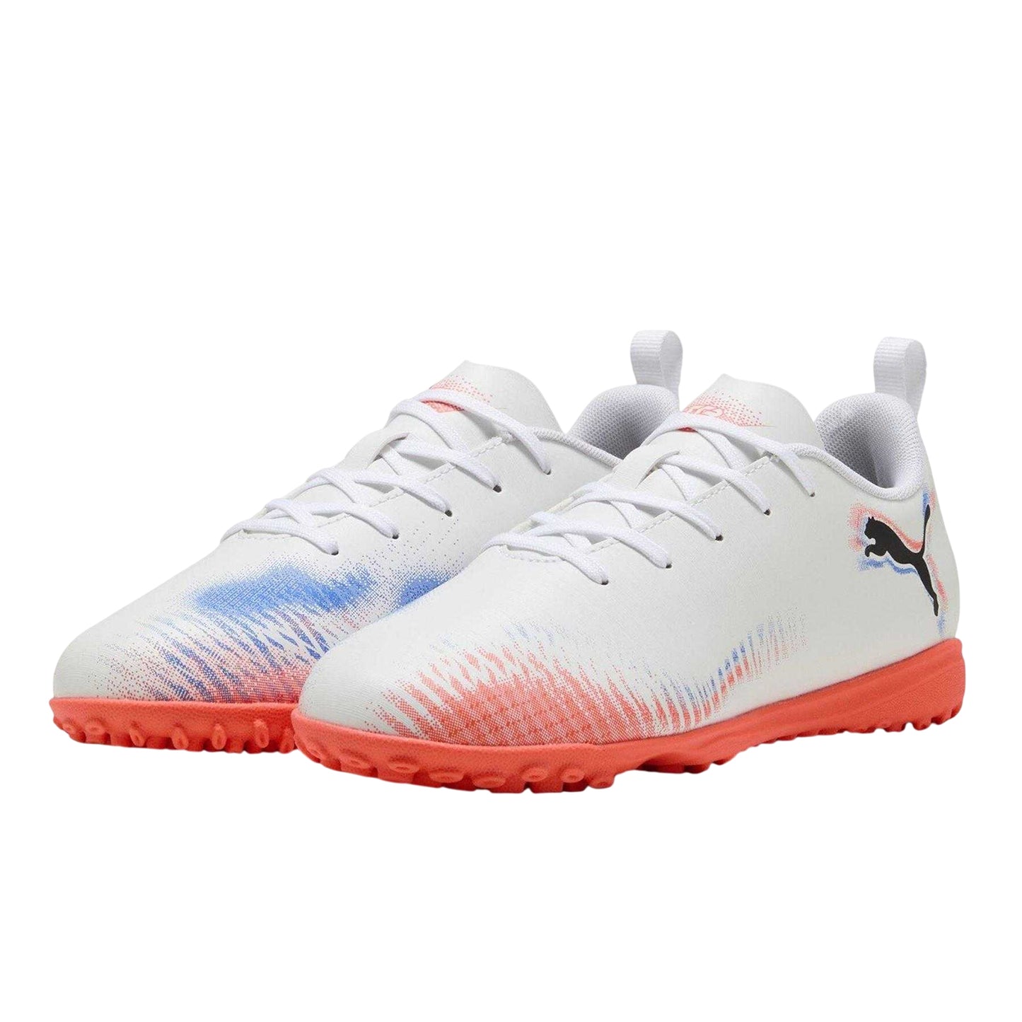 White-Black-Red - Close up - Puma Boys Future 8 Play Astro Turf Trainers