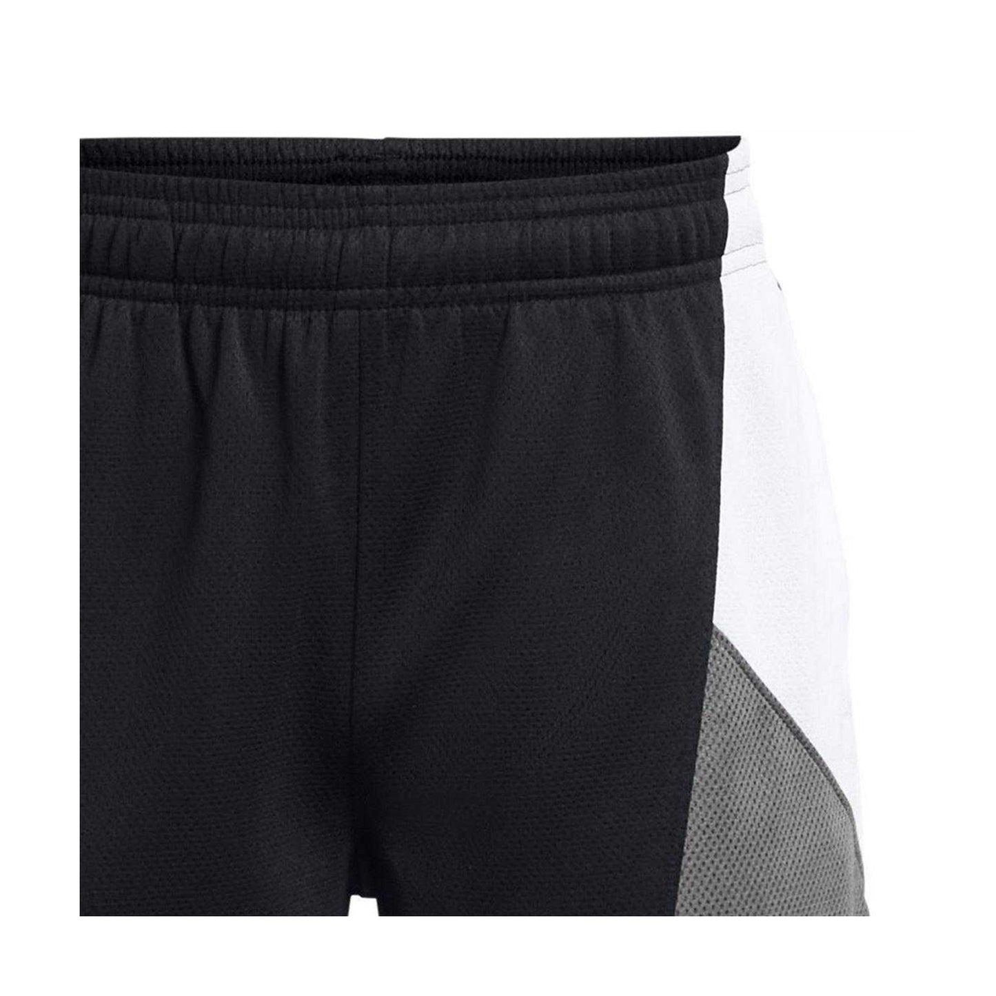 Black - Side - Under Armour Boys Curry Colour Block Basketball Shorts