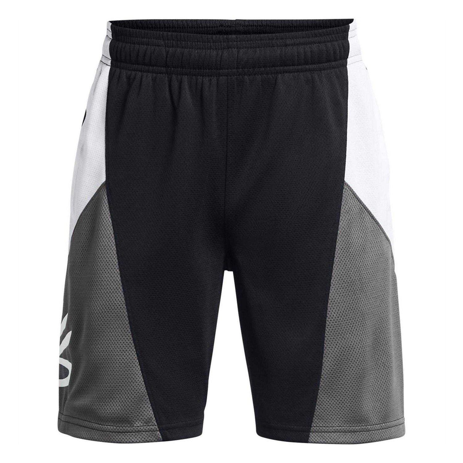 Black - Front - Under Armour Boys Curry Colour Block Basketball Shorts