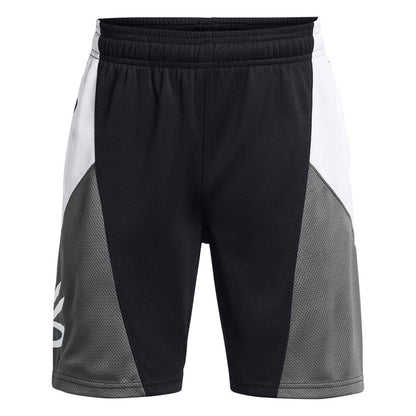 Black - Front - Under Armour Boys Curry Colour Block Basketball Shorts