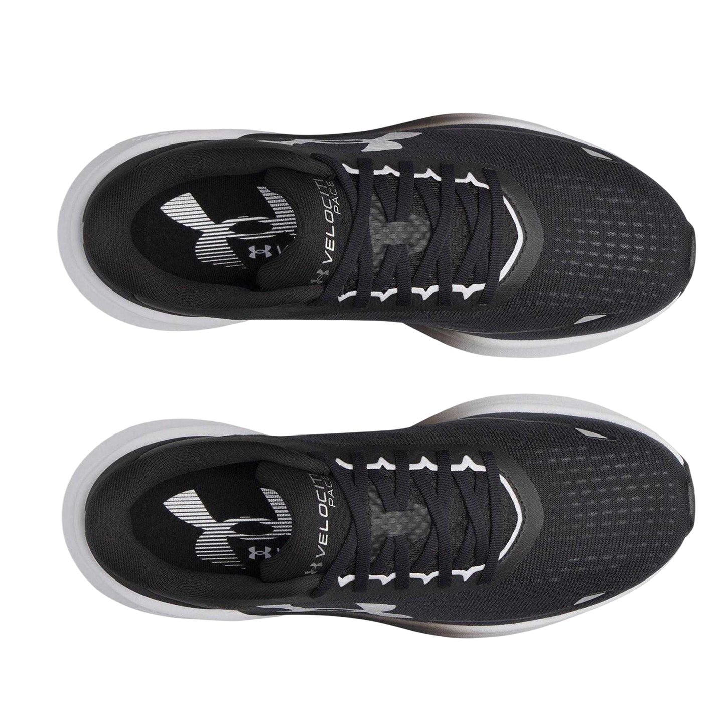 Black-White - Back - Under Armour Mens Velociti Pace Shoes