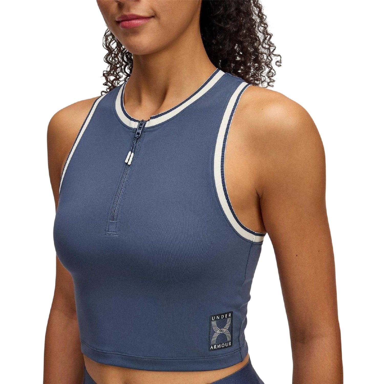 Graystone - Side - Under Armour Womens-Ladies Run 96 Quarter Zip Tank Top