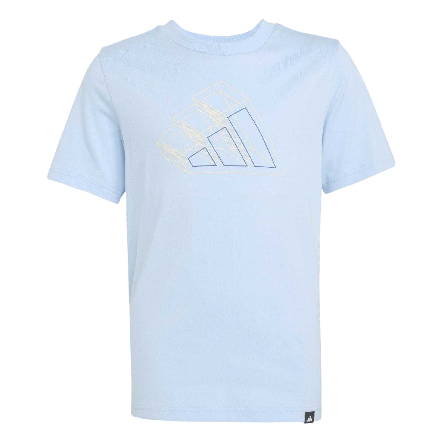Glow Blue - Front - Adidas Childrens-Kids Logo T-Shirt