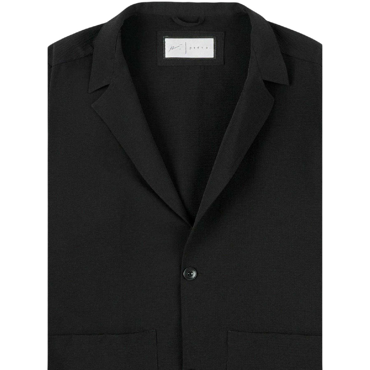 Black - Side - Prevu Mens Fairfax Seersucker Lightweight Tailored Blazer
