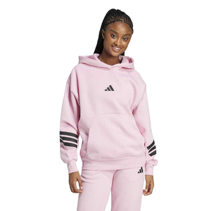 True Pink - Lifestyle - Adidas Womens-Ladies 3 Stripes Hoodie