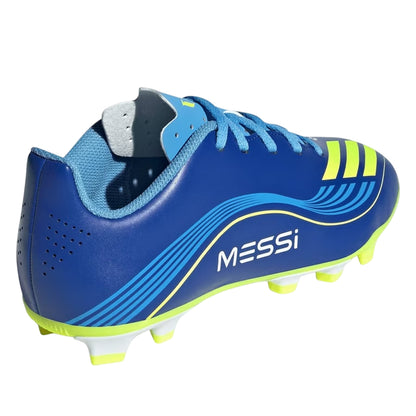 Blue-Yellow - Back - Adidas Boys F50 Club Lionel Messi Firm Ground Football Boots