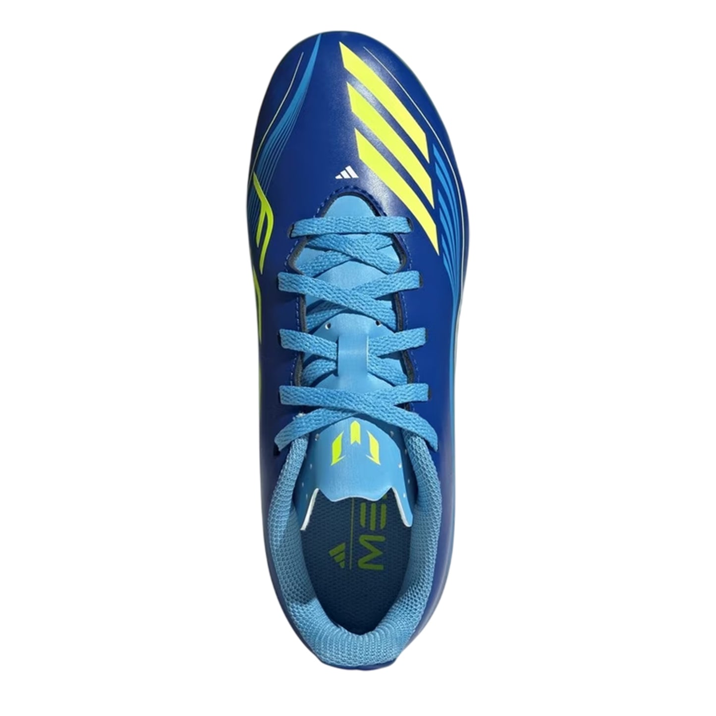 Blue-Yellow - Side - Adidas Boys F50 Club Lionel Messi Firm Ground Football Boots