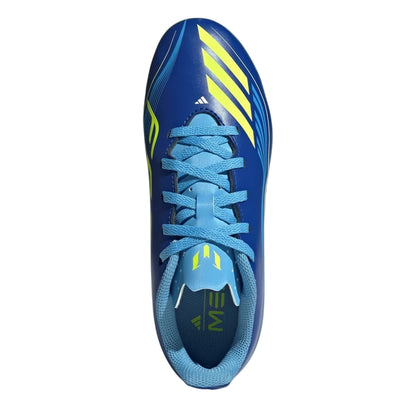 Blue-Yellow - Side - Adidas Boys F50 Club Lionel Messi Firm Ground Football Boots
