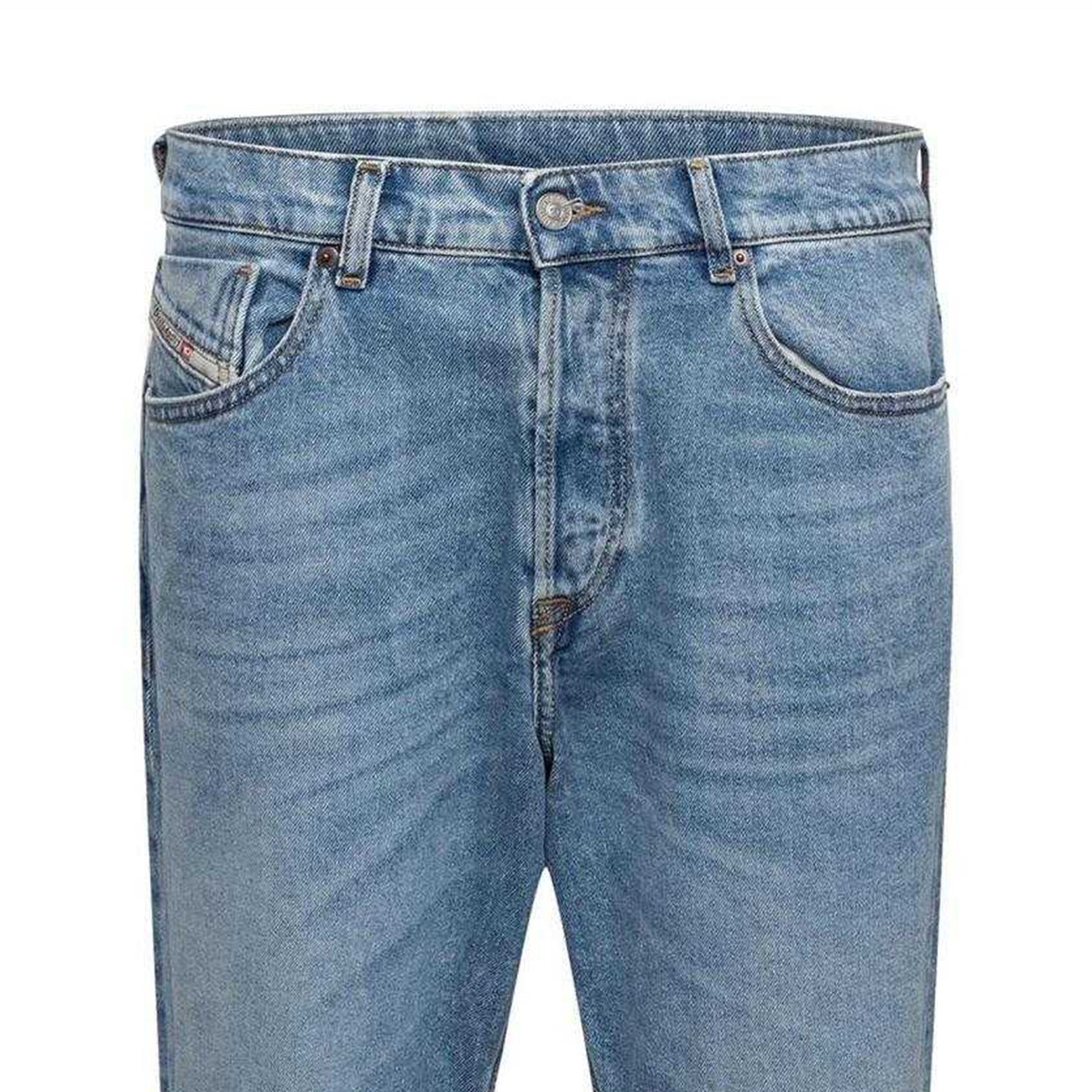 Blue Denim - Side - Diesel Mens 2005 D-Fining Tapered Jeans