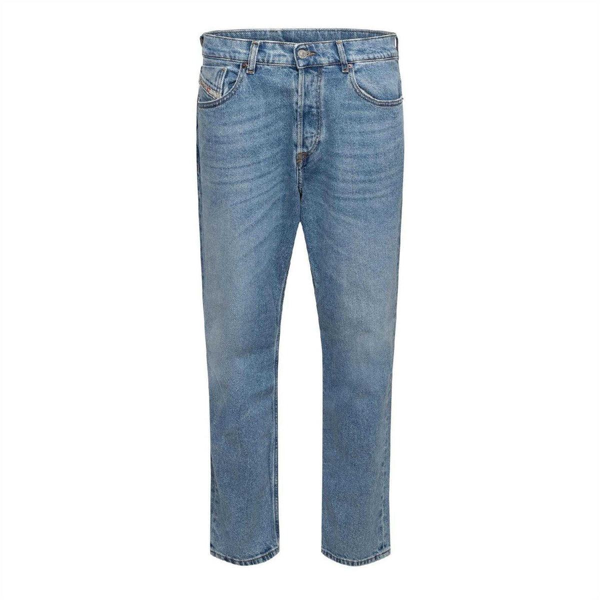 Blue Denim - Front - Diesel Mens 2005 D-Fining Tapered Jeans