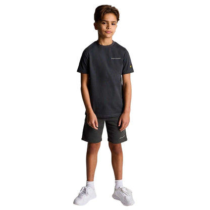 Gunmetal - Back - Lyle & Scott Childrens-Kids Script Embroidered Sweat Shorts